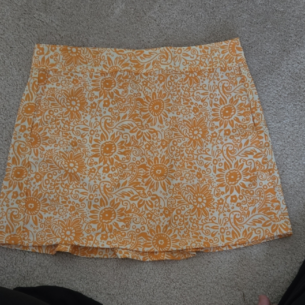 Orange A-line Mini Skirt for Casual Wear